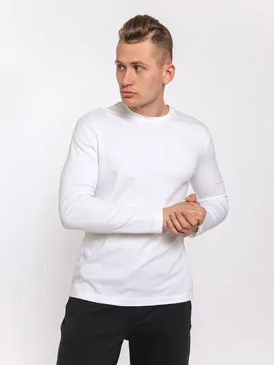 Белый лонгслив из хлопка